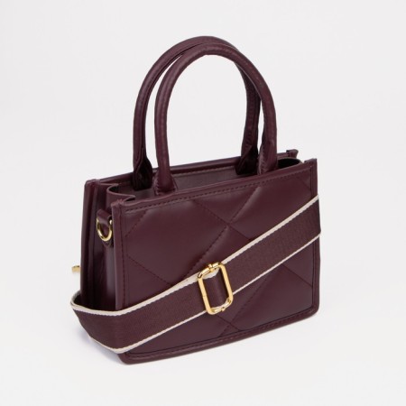 Bag Women's Tout with zipper, burgundy color-2