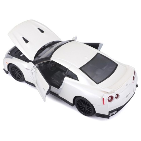 BBURAGO Nissan GT-R 2017, Die-Cast, 1:24, opening doors, white color-3