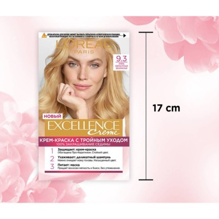 Hair Cream L’Oreal Excellence Creme, tone 9.3 Very light blond golden-5