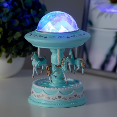 The spore-designer "Shapito" LED 3HLR44 disco, spins, blue 10x10x17 cm Risalux-7