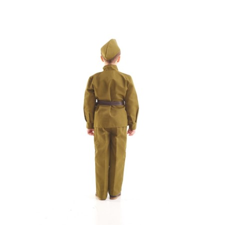 Military costume, gymnast, belt, cap, trousers, 8-10 years old, height 140-152 cm-2