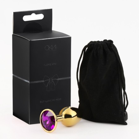 Anal traffic jam-hoods, gold, dark purple crystal, d = 27 mm-4