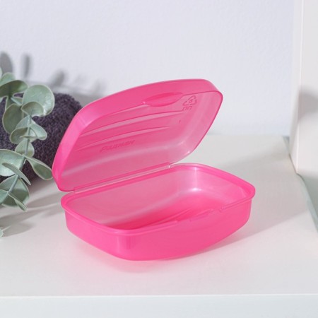 Road soap dish with a lid, 10 × 7 × 4.5cm, color mix-1