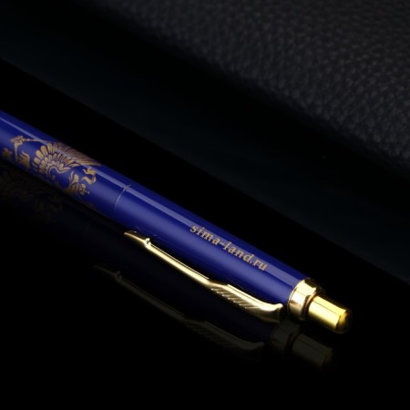 Metal handle automatic "Coat of arms", blue paste 1.0 mm-3