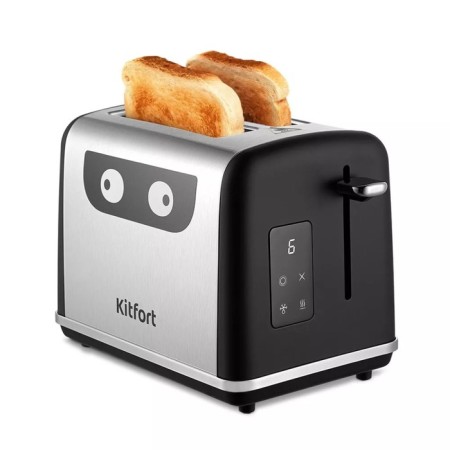 Toster KitFort KT-6221, 870 W, 6 fry modes, 2 toasts, black-silver