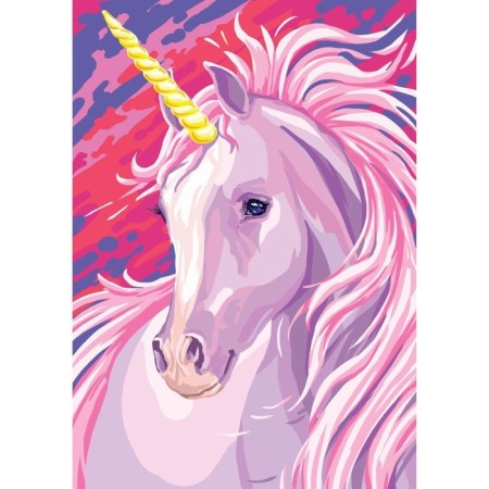 Diamond mosaic with partial filling on the canvas "Unicorn", 15 x 21 cm-1