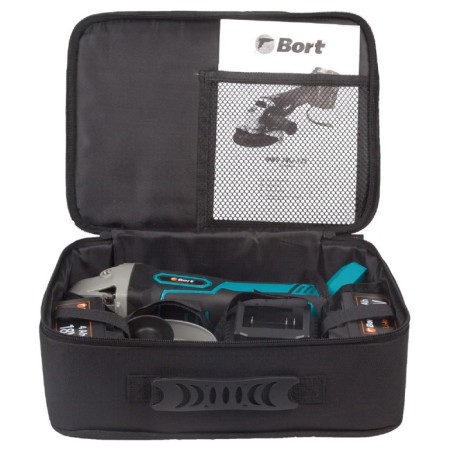 Corner grinder Bort BWS-18LI-125, battery, 18 V, 2x4 Ah, Li-Ion, 125x22.2 mm-9