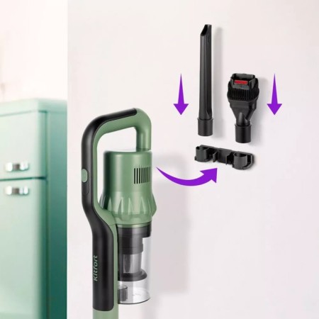 Vacuum cleaner KitFort KT-5237, vertical, 450 watts, 0.6 l, black and green-10