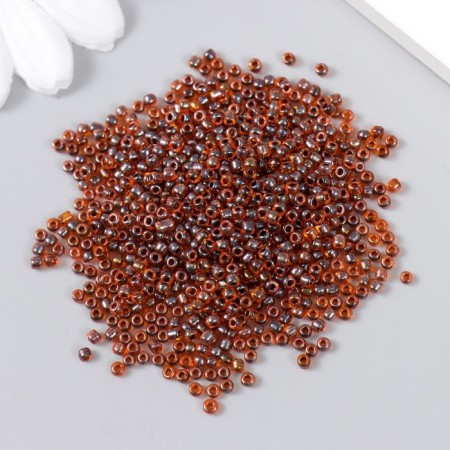 Beads "Astra" 11/0, 20 g (2229 t. Orange/transparent with a color center, glossy)-1