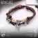Bracelet Leather "Binding" with suspension, dragonfly, brown color, D = 8 cm