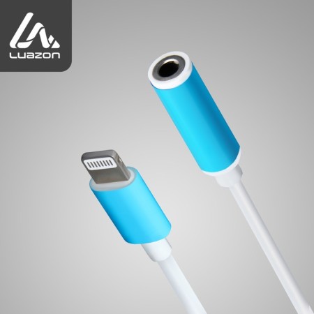 Luazon adapter, with Lightning on Jack 3.5, music + headset, from iOS 10.3, white
