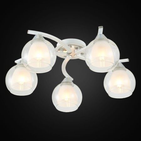 Ceiling chandelier Citilux "Christie" CL152150, 54x54x19 cm, 5x75W, E27, white color-1