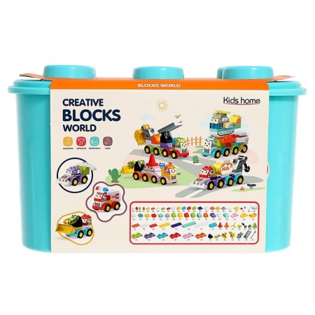 Designer in the case “Transport with the eyes”, 2 assembly options, 150 parts, turquoise box-5