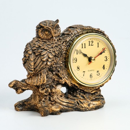 Table hours "Fireplaces. Smart Eagle owl", discrete move, 14 x 6.5 x 11.5 cm-5