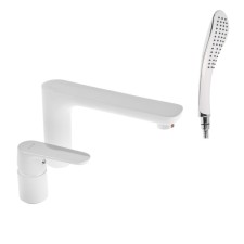 ACCOONA A6519G bath mixer, three holes, cut, single -legged, brass, white