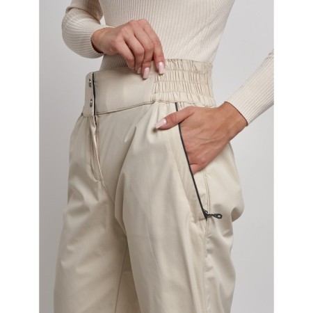 Warmed female trousers, size 48, beige color-4
