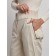 Warmed female trousers, size 48, beige color