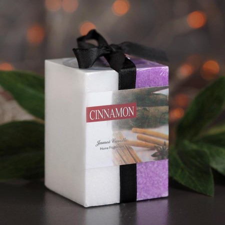 Candle Cube 5x7.5cm, "Crystalline Pattern", cinnamon-1