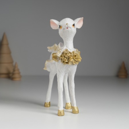 Polystone souvenir "Deer white with a bell" 10x5x15 cm-1