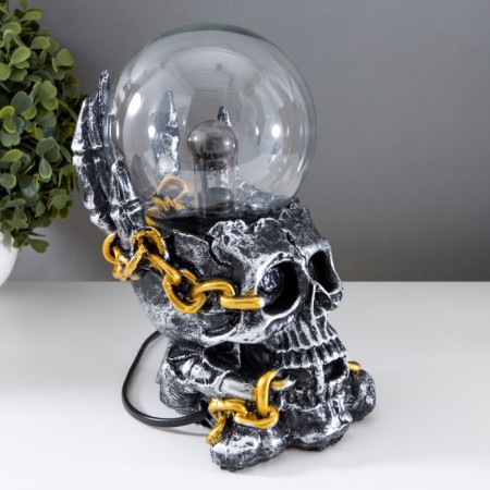 Plasmic ball Polystone "Skull with a chain" 19x11x10 cm Risalux-4