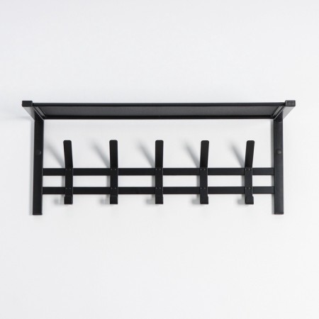 Ban with the Toronto 21 shelf, 67 × 27 × 27 cm, 5 double hooks, black color-2