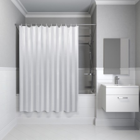 Rigone bathroom curtains, 240 × 200 cm, white