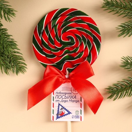 Lollipop on the stick "New Year's package", taste: cherry, 110 g.-1