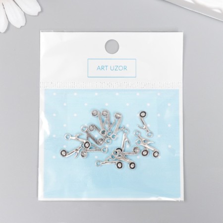 Decor for creativity Metal "Musical note" silver 1.7x0.4 cm-3