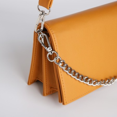 Women's bag Textura, messenger, small size, mustard color-3