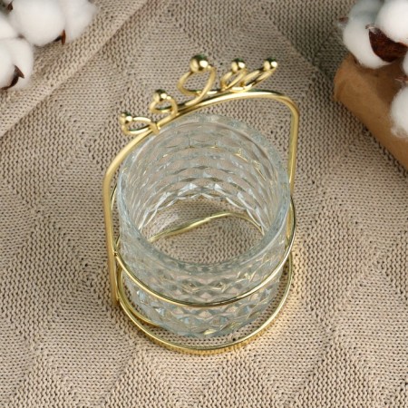 Glass pot on a stand, 20x9.5cm-2