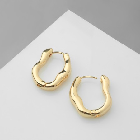 Earrings Metal "Bohemia" Virazh bend, Color Gold-2