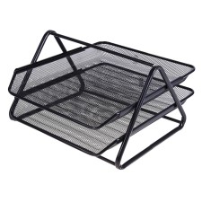 Horizontal paper tray, 2 compartments, in the grid, black