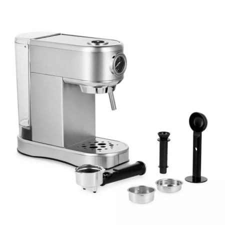 Coffee machine KitFort KT-7193, Rozhkova, 1450 W, 1 L, Kapucchucinot, Silver-8