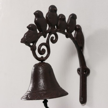 Bell souvenir cast iron "six birds" 21x10x18 cm