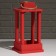 Kashpo wooden "Lantern", pen, red, 16 × 16 × 30 cm