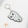 Key keychain wooden "cat" 5 x 6 cm
