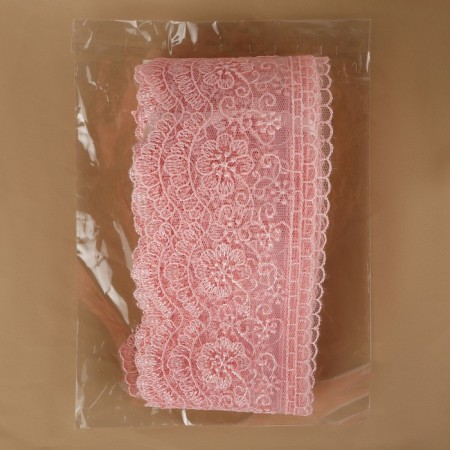 Lace on a grid, 85 mm × 11 ± 1 m, pale pink color-2