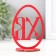 Easter decor "XV" 6.5x4.7x9.3 cm (set 2 parts) red