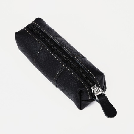 Key of zipper, length 12.5 cm, ring, black color