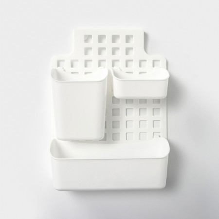 The storage basket suspended with containers, 29 × 9.5 × 38 cm, white color-1