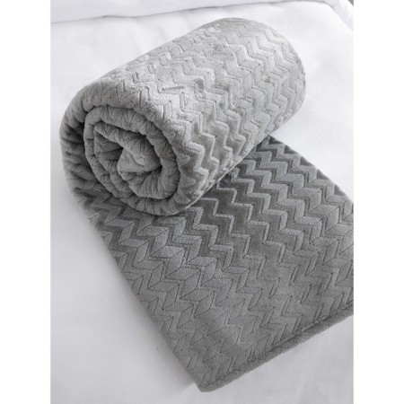 Plaid-woking "zigzag", size 240x260 cm, color gray color-1