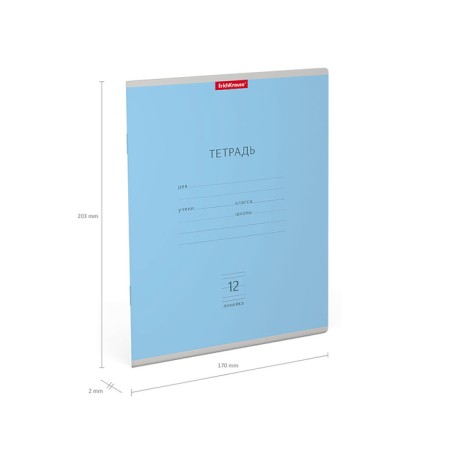 Notebook of 12 sheets in the Erichkrause "Classic", cover coated cardboard, offset block 100% white, mix-8