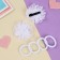 Hair set "cutie" (2 clamps, 4 elastic bands) lace, white
