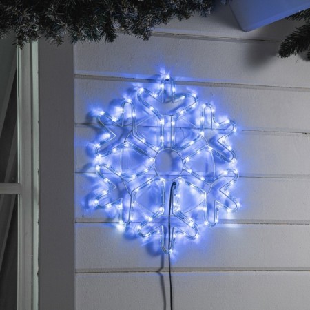 LED figure "Snowflake", 52 cm, Duralight, 96 LED, 220 V, flicker, glow of blue/white