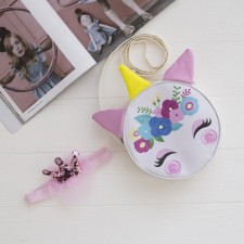 Set for a girl unicorn: bag, dressing for girls, lilac color/white color