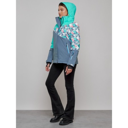 Ski jacket female, size 44, turquoise color-5