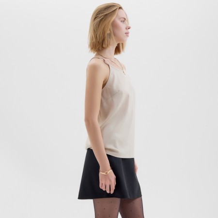 Top female minku: casual collection is beige color, size 44-7