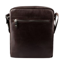 Male bag, lightning department, 1 external pocket, adjustable belt, brown color