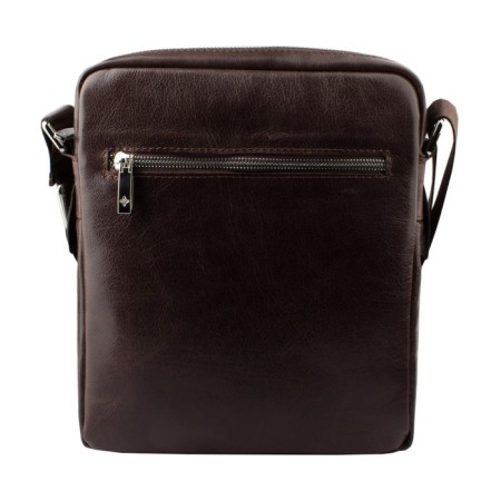 Male bag, lightning department, 1 external pocket, adjustable belt, brown color