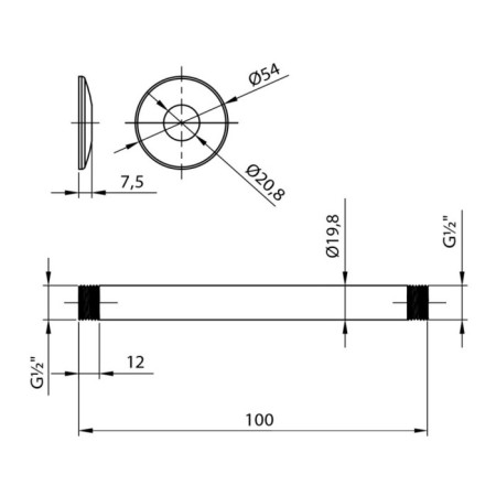 Holder for the tropical shower Lemark LM8000C, 100 mm, chrome-1